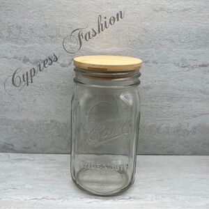 🎉 $5 Ball 32 oz Glass Mason Jar with Wooden Lid